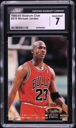 1992 Stadium Club Members Choice Michael Jordan #210 CGC 7 NRMT
