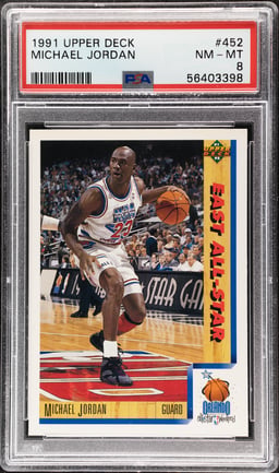 1991 Upper Deck East All-Star Michael Jordan #452 PSA 8