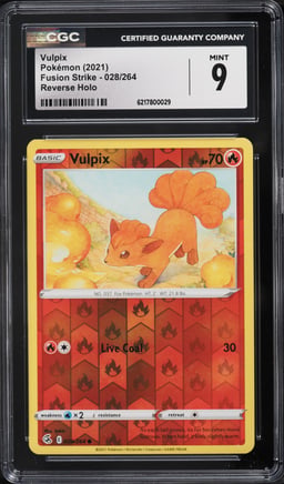 2021 Pokemon Fusion Strike Reverse Holo Vulpix #028 CGC 9 MINT