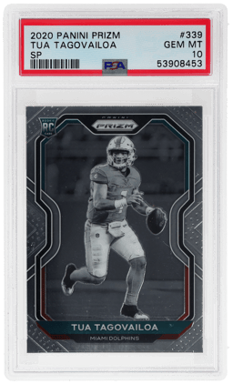 2020 Panini Prizm Black and White Variation Tua Tagovailoa #339B PSA 10