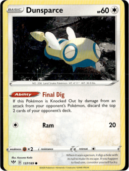 2020 Dunsparce #137 Darkness Ablaze