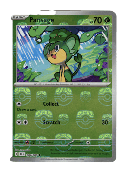 2025 Pansage  (Master Ball) #004 Black Bolt