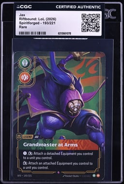 2026 Riftbound League Of Legends LoL Spiritforged Jax #193 CGC AUTH