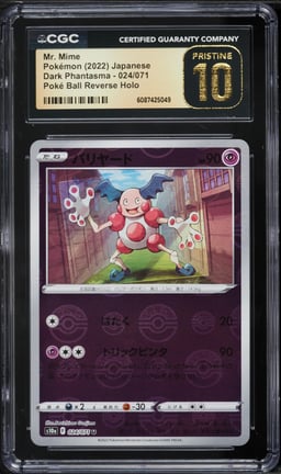 2022 Pokemon Japanese Sword & Shield Dark Phantasma Poke Ball Reverse Holo Mr. Mime #024 CGC 10