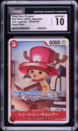 2024 One Piece Japanese Two Legends SR Tony Tony Chopper #OP08-007 CGC 10 GEM MINT