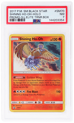2017 Pokemon Sun and Moon Black Star Shining Legends Promo Elite Trainer Box Holo Shining Ho Oh #SM70 PSA 7