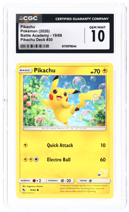 2020 Pokemon Battle Academy Pikachu #30 CGC 10
