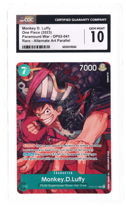 2023 One Piece Paramount War Alternate Art Monkey D. Luffy #OP02-041 CGC 10