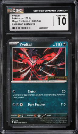 2025 Pokemon Mega Evolution European Exclusive Yveltal #088 CGC 10 GEM MINT