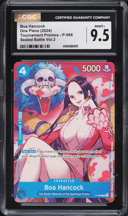 2024 One Piece Tournament Promo Sealed Battle Vol. 2 Alt Art Boa Hancock #P-066 CGC 9.5 MINT+