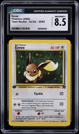 2000 Pokemon Team Rocket 1st Edition Eevee #55 CGC 8.5 NM-MT+