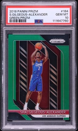 2018 Panini Prizm Green Shai Gilgeous-Alexander ROOKIE #184 PSA 10 GEM MINT