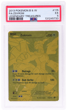 2013 Pokemon Black and White Legendary Treasures Zekrom #115 PSA 5