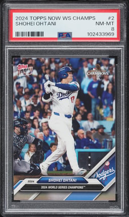 2024 Topps Now World Series Champions Shohei Ohtani #WS-2 PSA 8 NM-MT