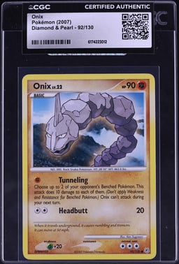 2007 Pokemon Diamond & Pearl Onix #92 CGC AUTH