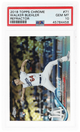 2018 Topps Chrome Refractor Walker Buehler #71 PSA 10
