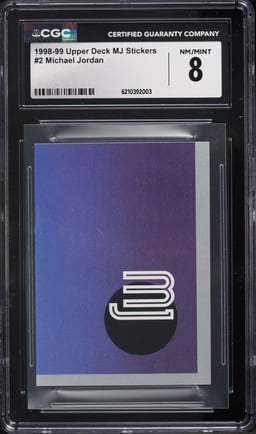1998 Upper Deck MJ Stickers Michael Jordan #2 CGC 8 NM-MT