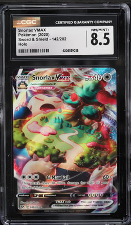 2020 Pokemon Sword & Shield Full Art Snorlax VMAX #142 CGC 8.5 NM-MT+