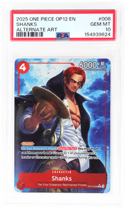 2025 One Piece Legacy of the Master Alternate Art Shanks #OP12-008 PSA 10