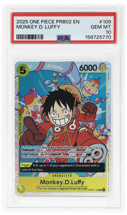 2025 One Piece Card Game One Piece Card the Best Premium Booster Vol. 2 Monkey D. Luffy #OP07109 PSA 10