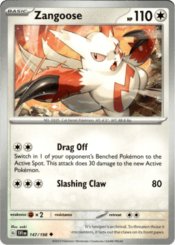 2023 Zangoose #147 Scarlet & Violet