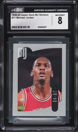 1998 Upper Deck MJ Stickers Michael Jordan #11 CGC 8 NM-MT