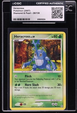 2007 Pokemon Diamond & Pearl Heracross #28 CGC AUTH