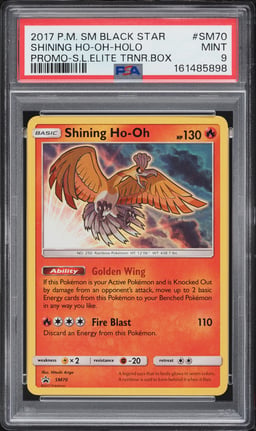 2017 Pokemon Sun & Moon Promo Shining Legends ETB Holo Shining Ho-Oh #SM70 PSA 9 MINT