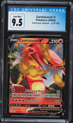 2020 Pokemon Sword & Shield Darkness Ablaze Holo Centiskorch V #033 CGC 9.5 GEM MINT