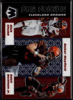 2020 Nick Chubb, Baker Mayfield, Odel Beckham Jr. #FF-4 Mosaic Flea Flicker