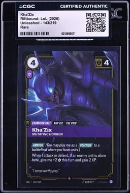 2026 Riftbound: LoL Unleashed Kha'Zix #143 CGC AUTH