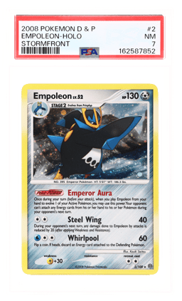 2008 Pokemon Diamond and Pearl Stormfront Holo Empoleon #2 PSA 7