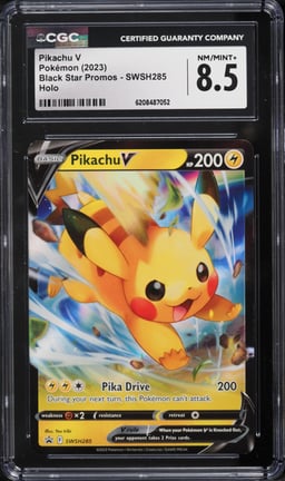 2023 Pokemon Sword & Shield Promo Crown Zenith Holo Pikachu V #SWSH285 CGC 8.5 NM-MT+