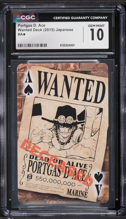 2015 One Piece Japanese Wanted Deck Portgas D. Ace CGC 10 GEM MINT