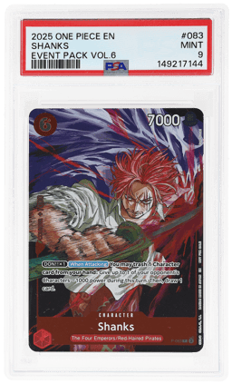 2025 One Piece Promotional Cards Event Pack Volume 6 Shanks #P-083 PSA 9