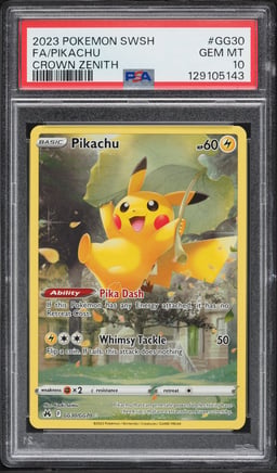 2023 Pokemon Sword & Shield Crown Zenith Galarian Gallery Full Art Pikachu #GG30 PSA 10 GEM
