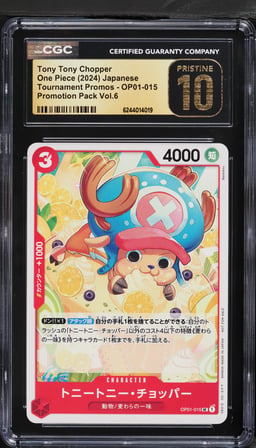 2024 One Piece Japanese Tournament Promo Pack Vol6 Tony Tony Chopper #OP01-015 CGC 10 PRISTINE