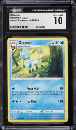 2022 Pokemon Sword & Shield Astral Radiance Glaceon #038 CGC 10 GEM MINT