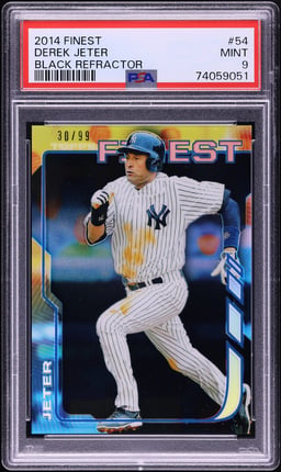 2014 Finest Black Refractor Derek Jeter /99 #54 PSA 9 MINT