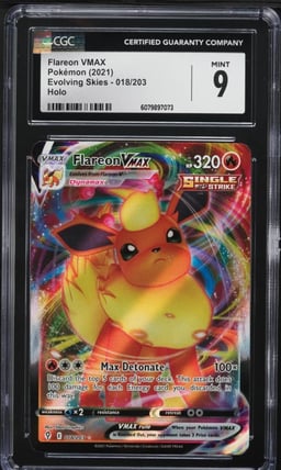 2021 Pokemon Sword & Shield Evolving Skies Flareon VMAX #18 CGC 9 MINT