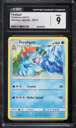 2017 Pokemon Sun & Moon Shining Legends Feraligatr #20 CGC 9 MINT
