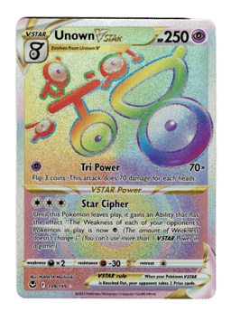 2022 Unown VSTAR #199 Silver Tempest