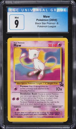 2000 Pokemon League Black Star Promo Mew #8 CGC 9 MINT