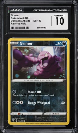 2020 Pokemon Darkness Ablaze Reverse Holo Grimer #100 CGC 10 GEM MINT