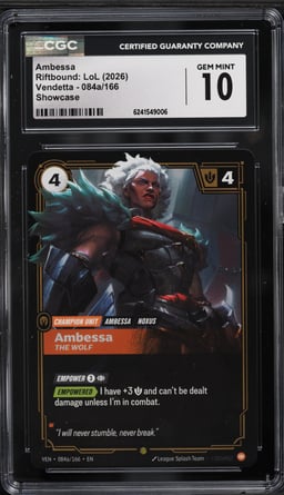 2026 Riftbound League Of Legends LoL Vendetta Ambessa #084a CGC 10 GEM MINT
