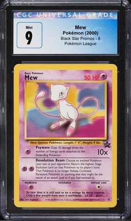 2000 Pokemon League Black Star Promo Mew #8 CGC 9 MINT