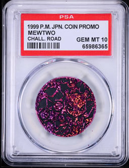 1999 Pokemon Japanese Coin Promo Challenge Road Mewtwo PSA 10 GEM MINT