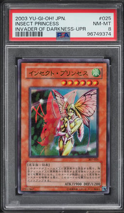 2003 Yu-Gi-Oh! Japanese Invader Of Darkness Insect Princess #307-025 PSA 8 NM-MT