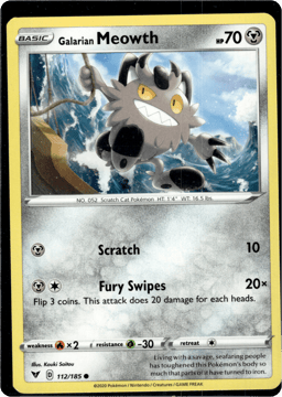 2020 Galarian Meowth #112 Vivid Voltage