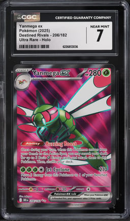2025 Pokemon Scarlet & Violet Destined Rivals Full Art Yanmega Ex #206 CGC 7 NRMT